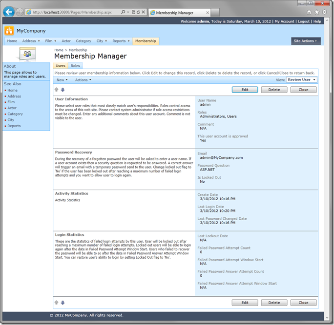 Code On Time Membership Manager in MySQL web application