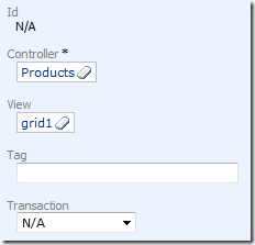 New 'Products' Data View being added to Products Form page in Code On Time designer