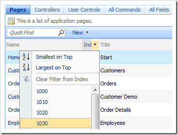 Filter and sort operations available in all data views.
