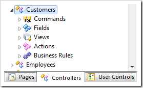 Customers controller in the Project Explorer hierarchy.