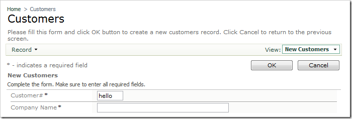 CustomerID field with lowercase letters.