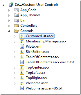 CustomerList user control in Visual Studio's Solution Explorer.