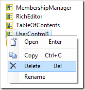 Delete context menu option on UserControl1.