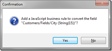 Confirm the creation of a JavaScript converter.