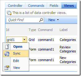 Sync context menu option for views in the Project Browser.