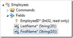 FirstName field of Employees controller in the Project Explorer.