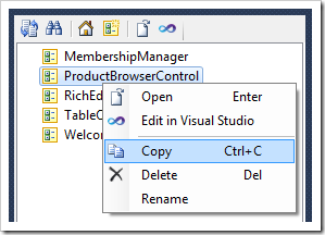 Copying a user control to Clipboard in Code On Time Project Designer