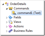 Command1 of OrderDetails controller node in the Project Explorer.