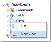 Creating a new view for OrderDetails controller.