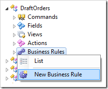 Creating a new business rule.