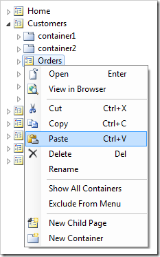 Pasting the Notes controller onto Orders page.