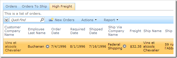The order date is not updated for the same record in a different tab.