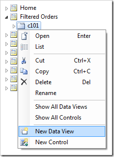 Adding a data view to container 'c101'.