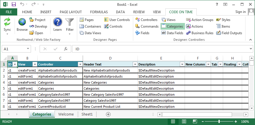 code-on-time-tools-for-excel-categories