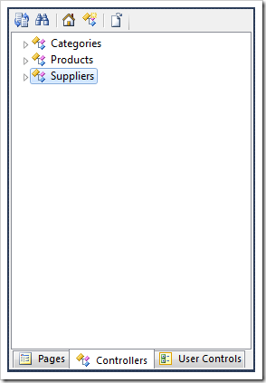 The Suppliers controller selected in the Project Explorer.