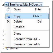 Copying the 'EmployeeSalesByCountry' controller.