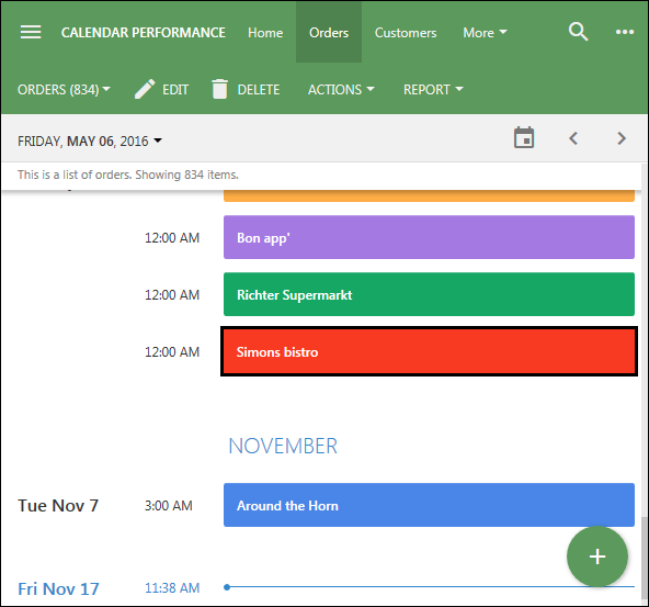 New peresentation of the Calendar view style.