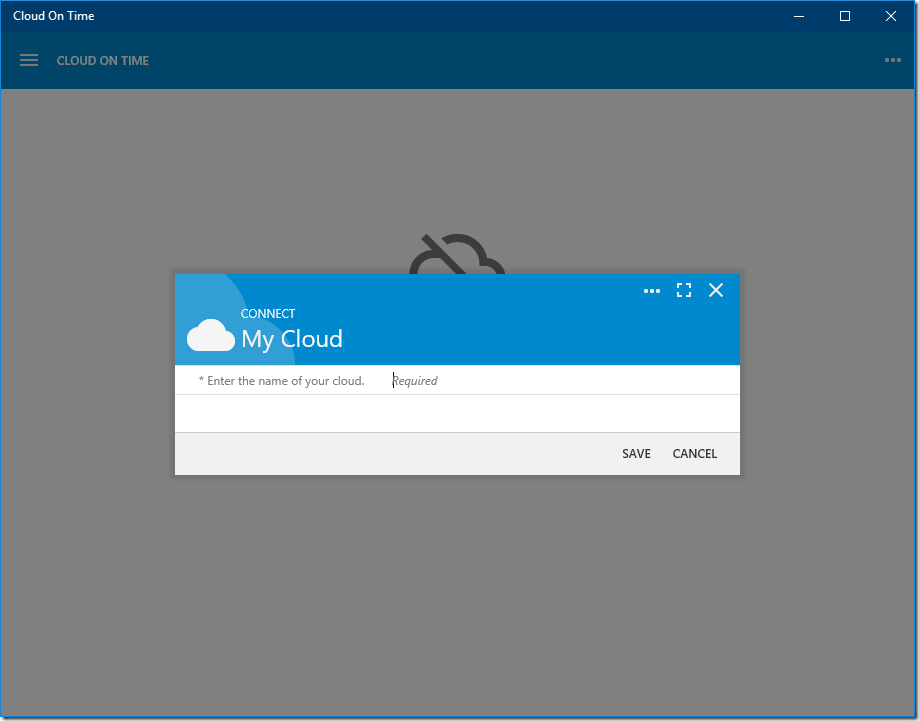 Adding a cloud to native Universal Windows Platform app Cloud On Time.