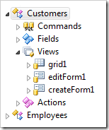 "Customers" controller selected on the Controllers tab of Project Explorer