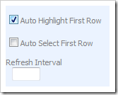 'Auto Highlight First Row' property of a data view