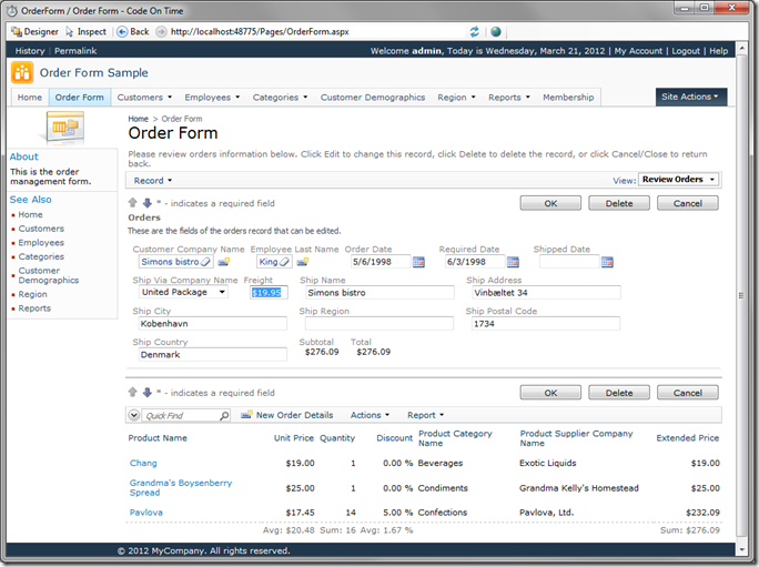 'Freight' field calculation in the Order Form