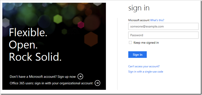 Log in to Windows Live for Windows Azure free trial