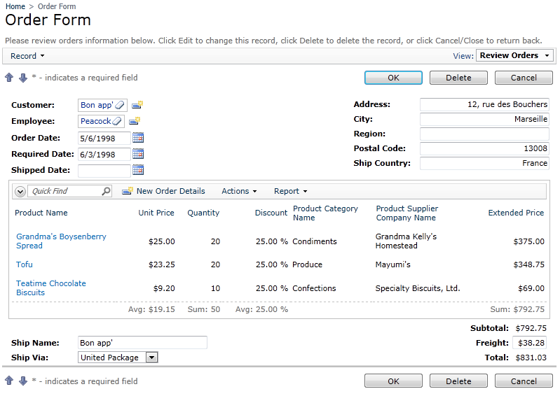 Code On Custom Form Template: Creating Custom HTML Table Layout