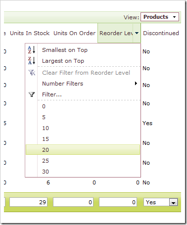 'Reorder Level' field showing numbers and as a textbox