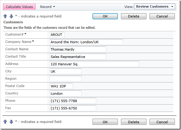 Values of fields 'City' and 'Country' are swapped. These values are also appended to the field 'Company Name'.