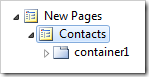Contacts page node in Project Explorer