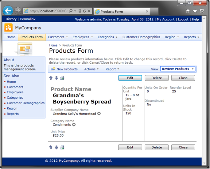 Floating fields in custom layout in Code On Time web application