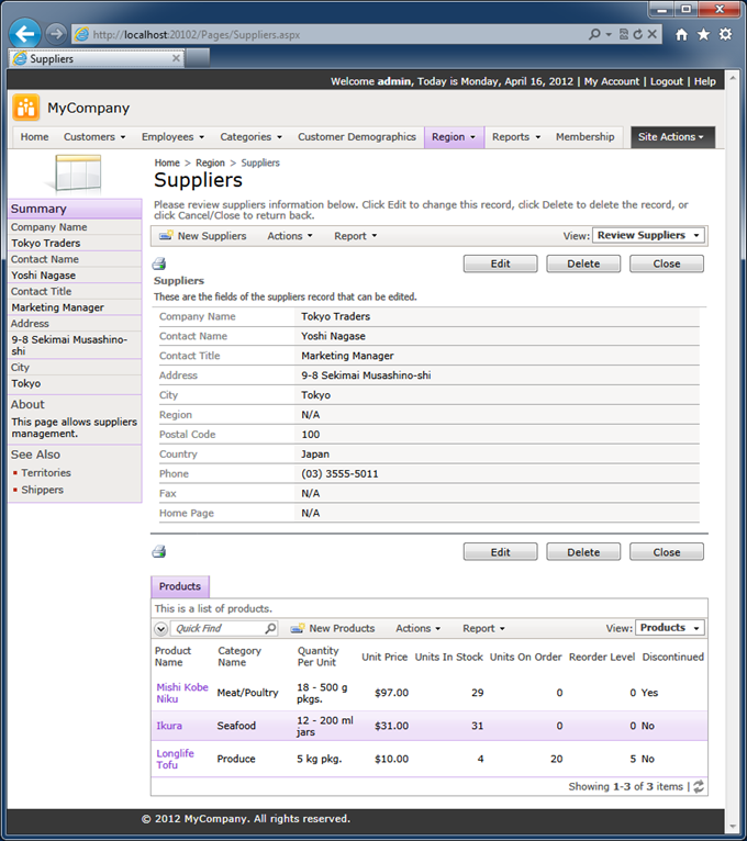 Automatic detection of duplicate entries implemented with 'SQL' action in a web app created with Code On Time