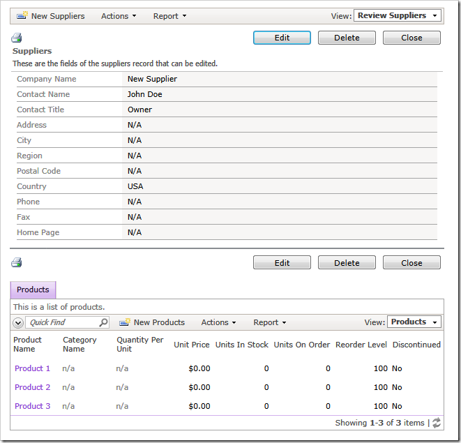 apex sql insert action