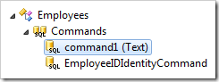 Employees 'command1' in Code On Time Project Explorer