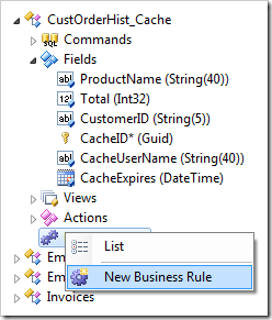 Adding a declarative business rule to a data controller in a Code On Time web application