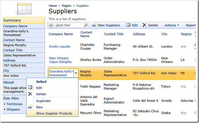 Select a custom 'SQL' action to store the SupplierID in the user session variable