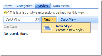 Create a new Style on the Styles tab of Project Designer.
