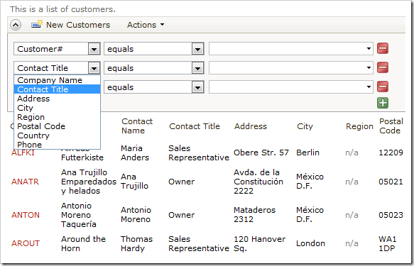 Customers advanced search bar with default Search Mode settings.