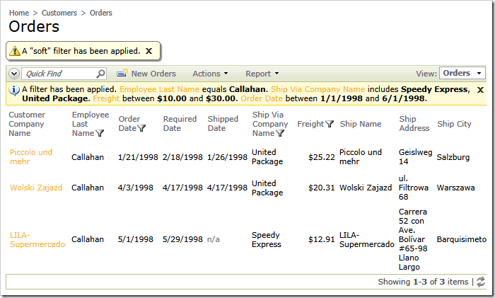 The "soft" filter produced by SQL Business Rule