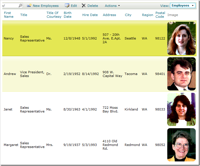 Image field displaying the photo from the external folder.