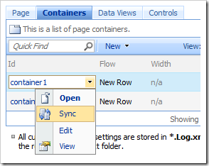 Sync command on the context menu.