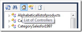 List of Controllers button on Project Explorer toolbar.