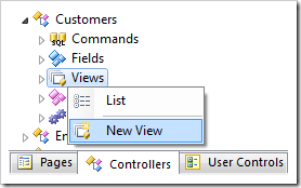 Create New View in Customers controller.