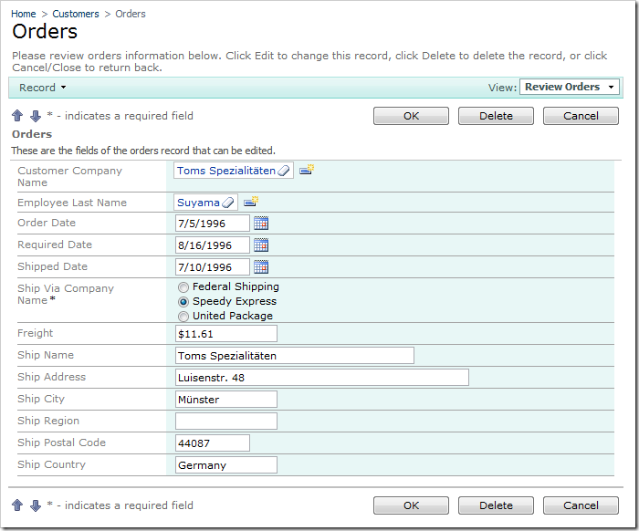 Radio Button List lookup items style.