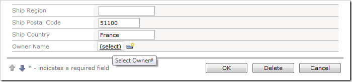 OwnerName field rendered as a User Id Lookup.