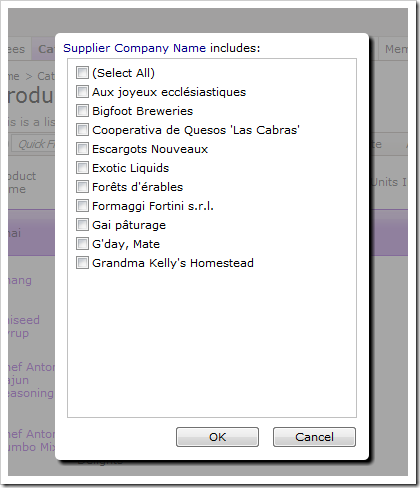 Supplier Company Name multi value filter only shows 10 items.