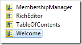 Welcome user control highlighted.