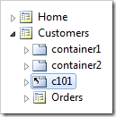 New container with Flow of 'New Column' uses special container icon.