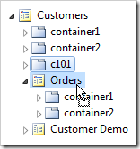 Container 'c101' dropped on Orders page.
