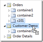 Container 'c101' duplicated onto Customer Demo page.